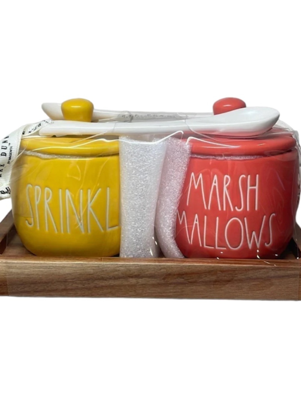 Rae Dunn Sprinkle & Marshmallows Ceramic Jars with Spoons